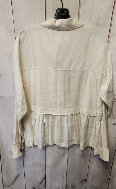 Maeve Anthropologie Women's Size L White Long Sleeve Top