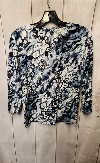 Chico's Women's Size 1 = US M Blue 3/4 Sleeve Top