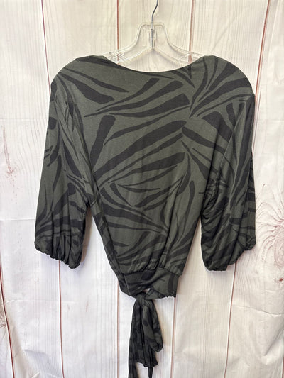 Z Supply Women's Size S Black Animal Print 3/4 Sleeve Top