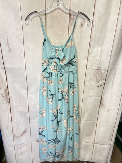 Soprano Women's Size L Light Blue Floral Dress