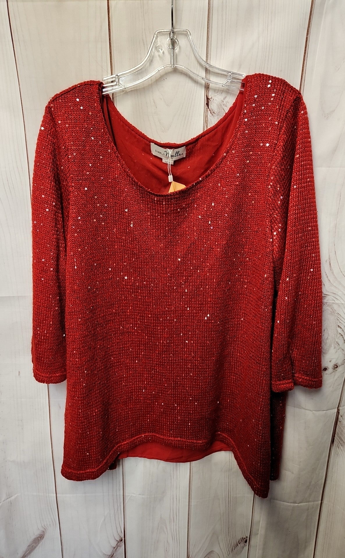 Simply Noelle Women's Size L/XL Red Sequined Sweater