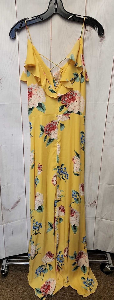 New Look Women's Size 10 Yellow Floral Dress