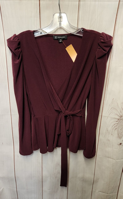 INC Women's Size S Petite Purple Long Sleeve Top