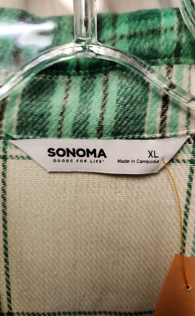 Sonoma Women's Size XL White & Green Shacket