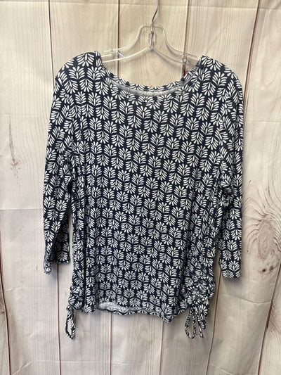 Croft & Barrow Women's Size XL Petite Navy 3/4 Sleeve Top