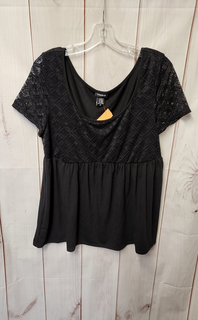 Torrid Women's Size 00 = US M/L Black Short Sleeve Top