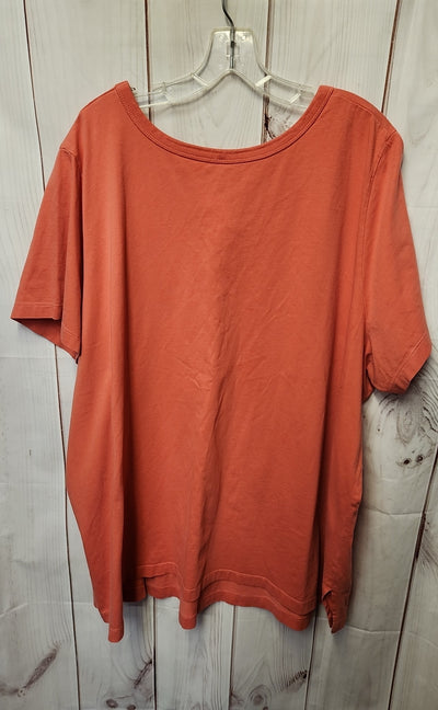 Woman Within Women's Size 3X Red Short Sleeve Top