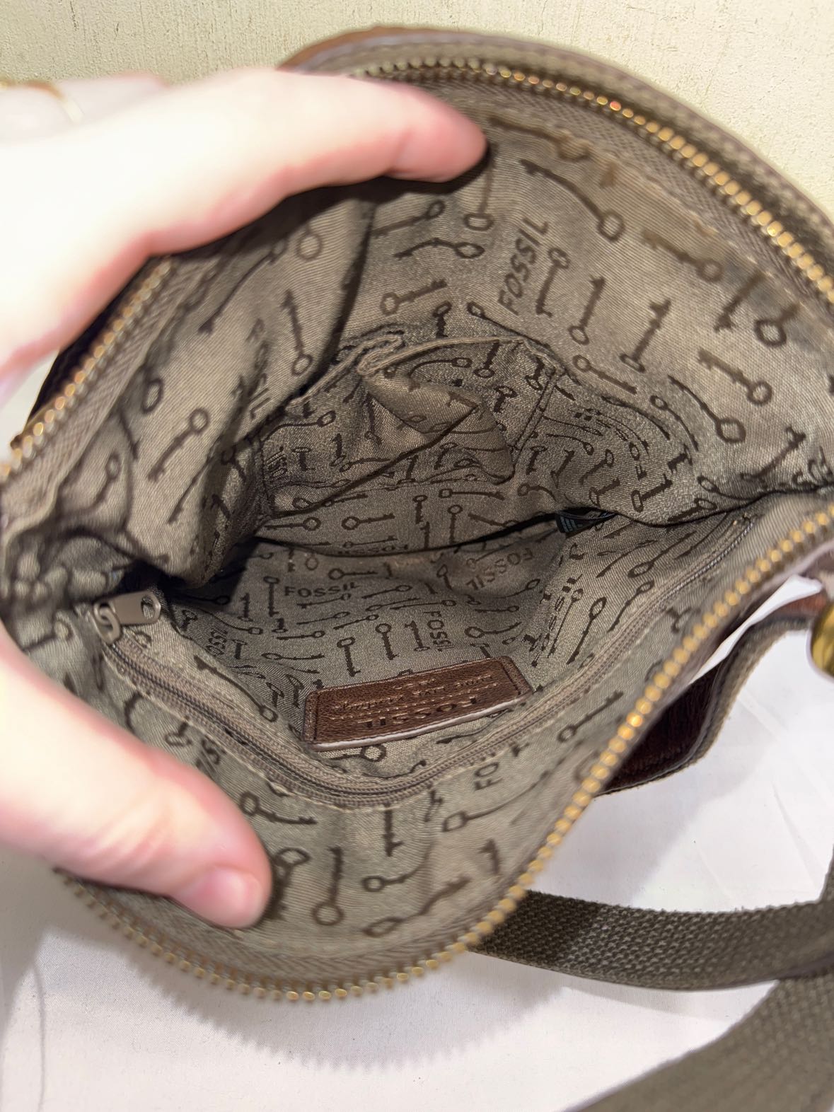 Fossil Brown Leather Purse Bag