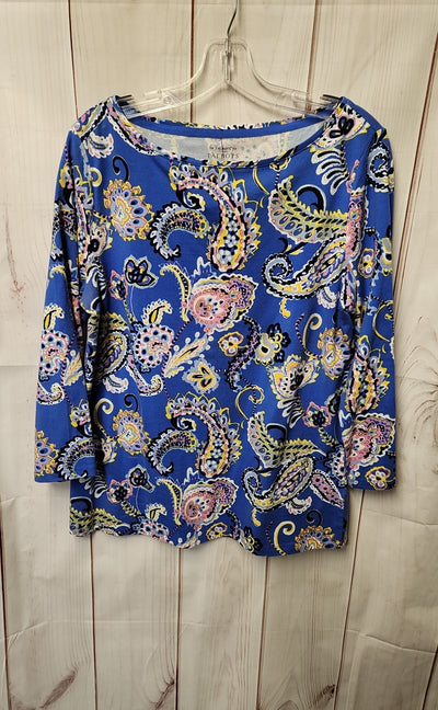 Talbots Women's Size L Blue 3/4 Sleeve Top