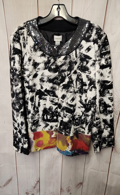 Chico's Women's Size 3 = US XL White & Black Cardigan