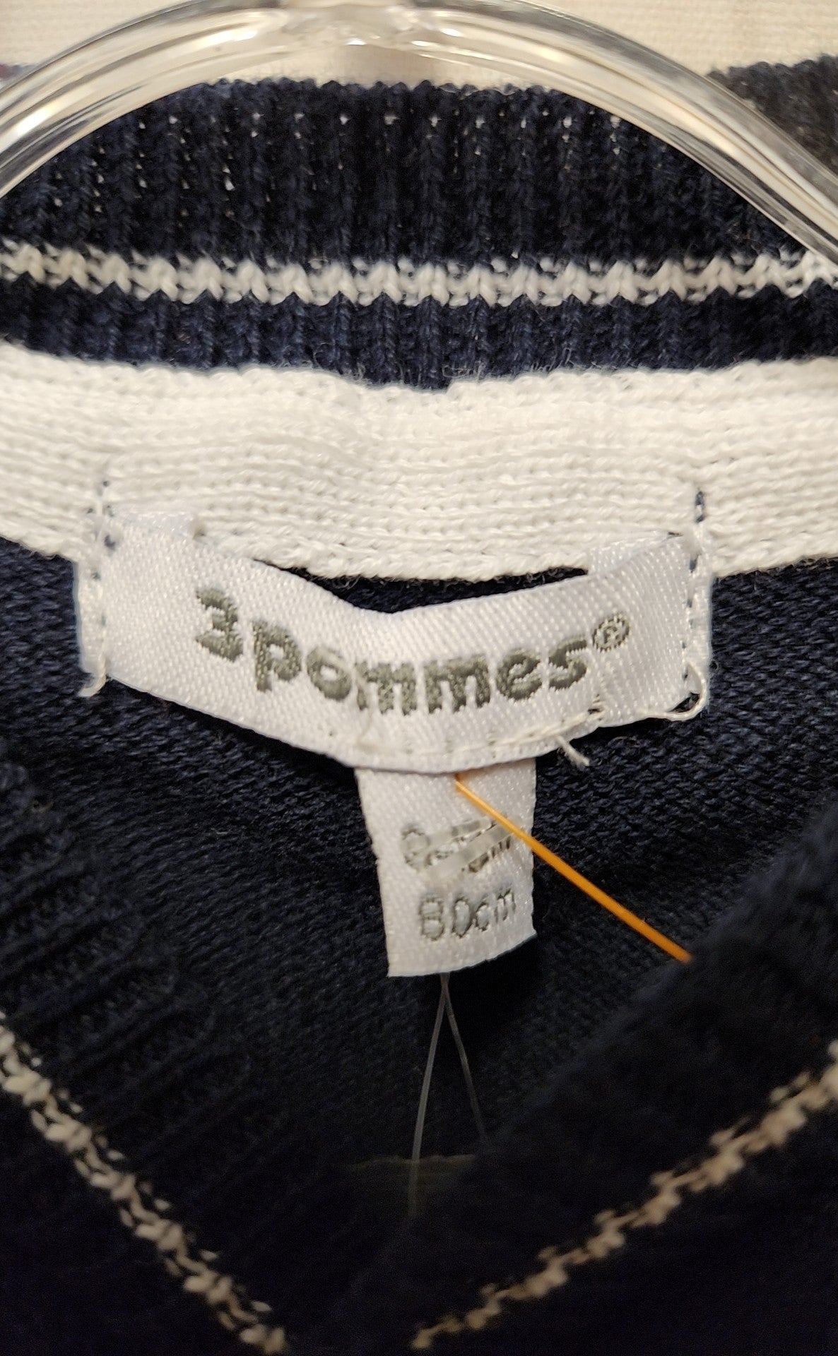 NWT 3pommes Boy's Size 9-12 Months Navy Button Sweater