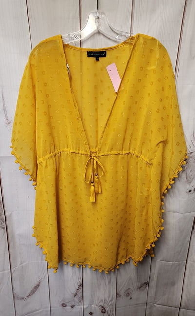 Club Z Collection Women's Size M Yellow Cover-Up