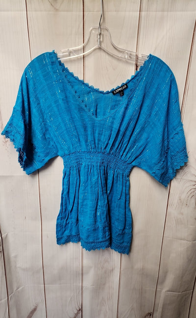Express Women's Size XS Blue Short Sleeve Top