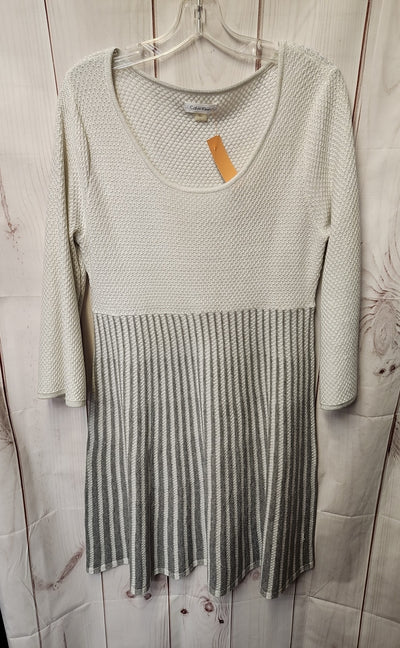 Calvin Klein Women's Size L Silver Knit Dress