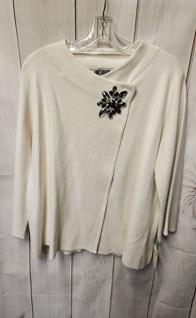 JM Collection Women's Size M White Cardigan