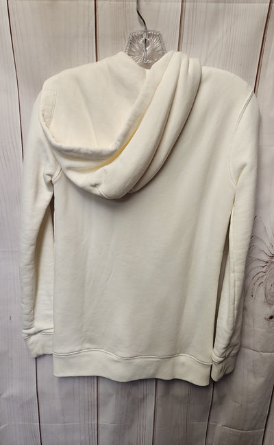 J Crew Women's Size XS White Full Zip Hooded Sweatshirt