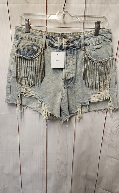 NWT Adika Women's Size L Blue Rhinestone Shorts