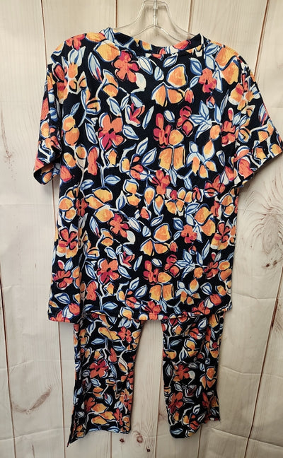 NWT Wonderly Intimates Women's Size M Navy & Pink Floral Pajamas