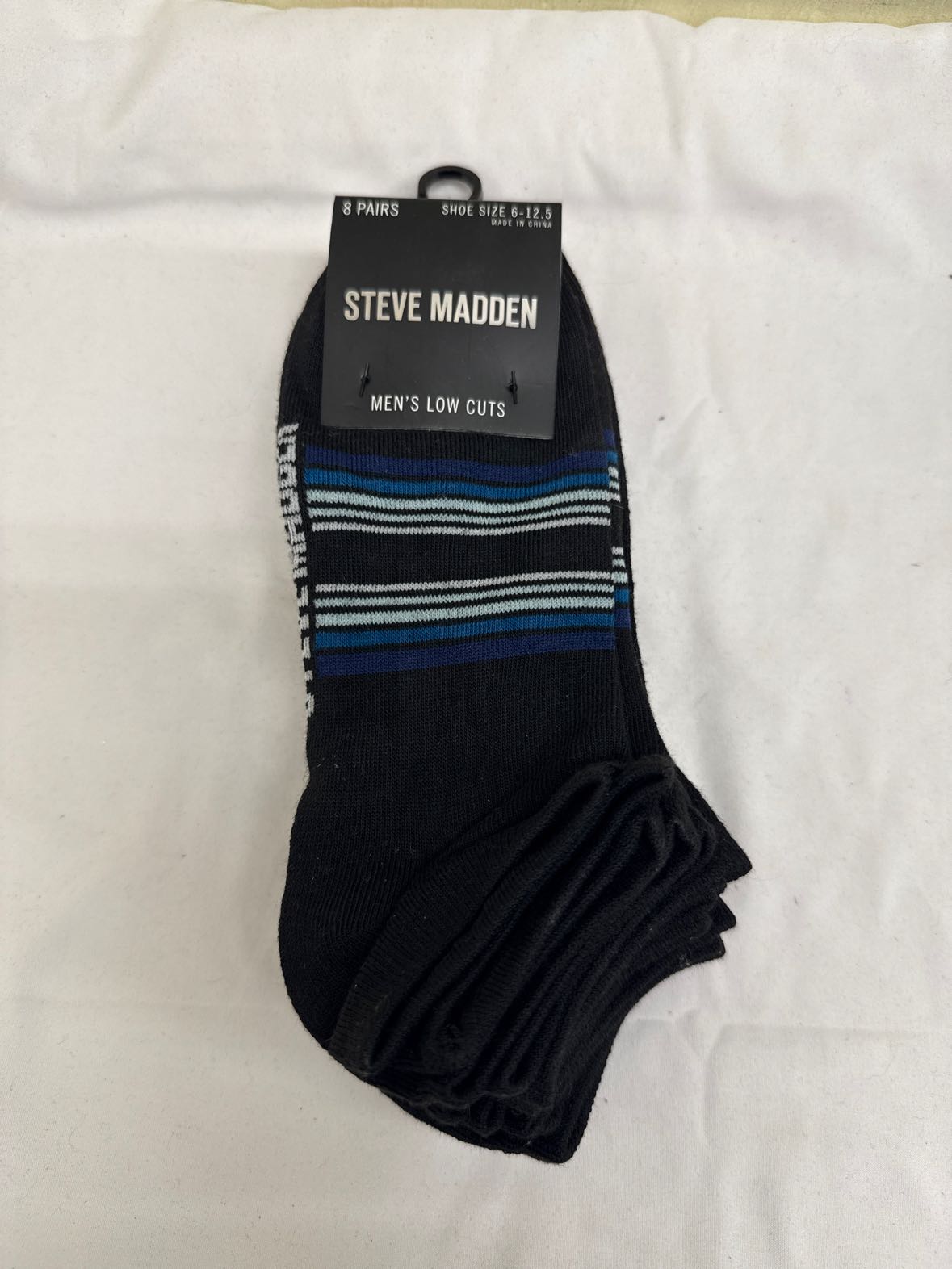 NWT 8PCS Steve Madden Size 6-12 Black Socks