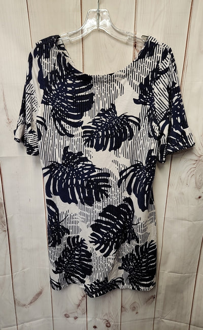 Tommy Bahama Women's Size L White & Blue Floral Dress