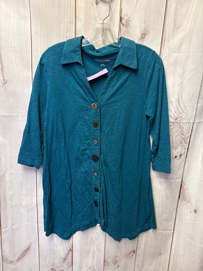 Soft Surroundings Women's Size XS Teal 3/4 Sleeve Top