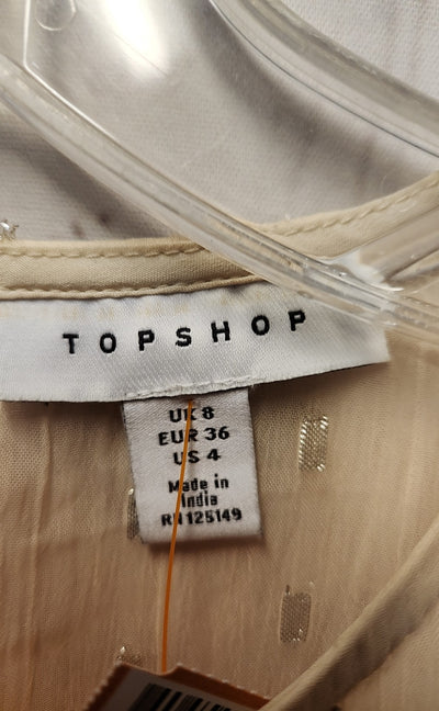 Topshop Women's Size 4 Peach Long Sleeve Top