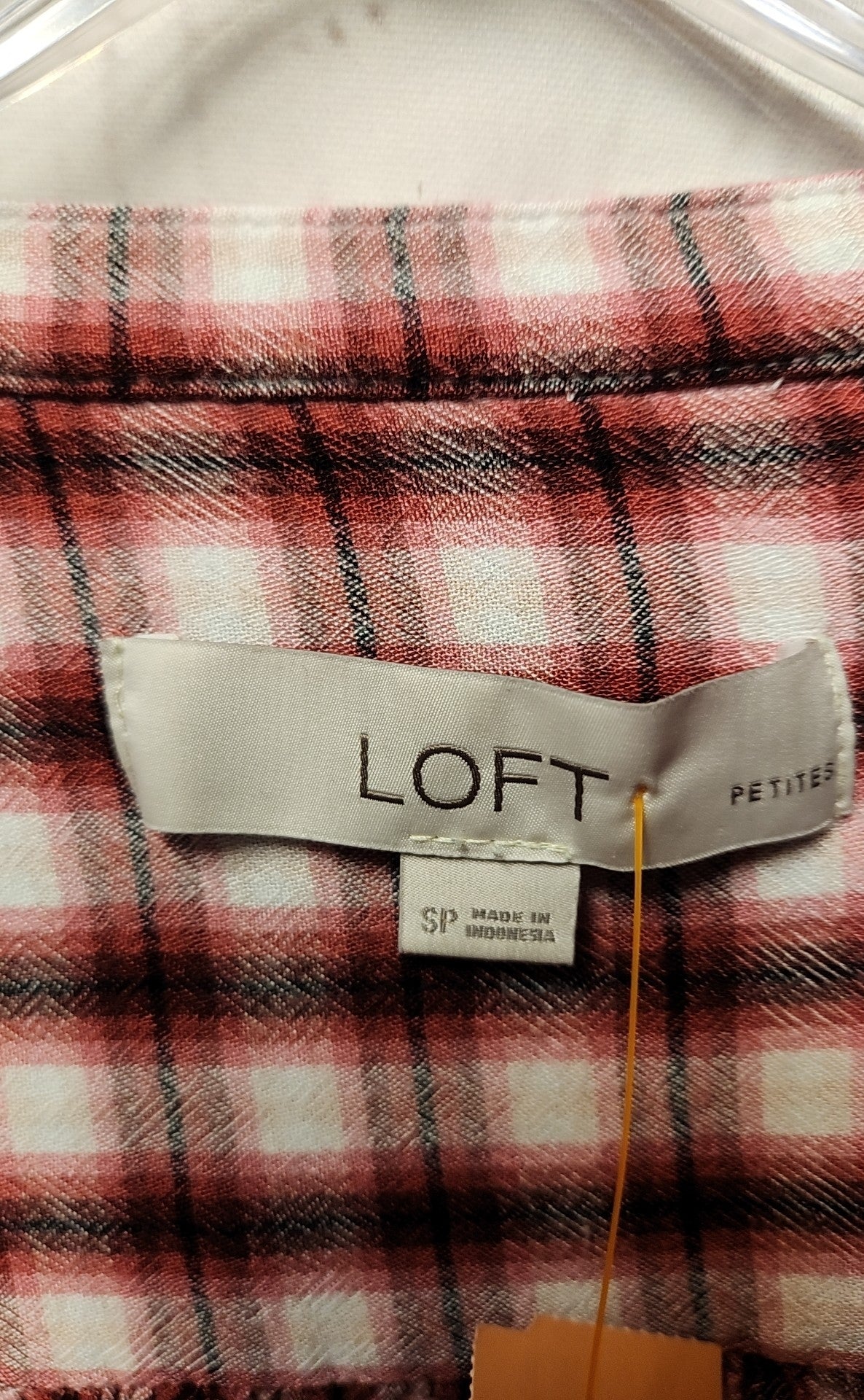 Loft Women's Size S Petite Red & White Long Sleeve Top