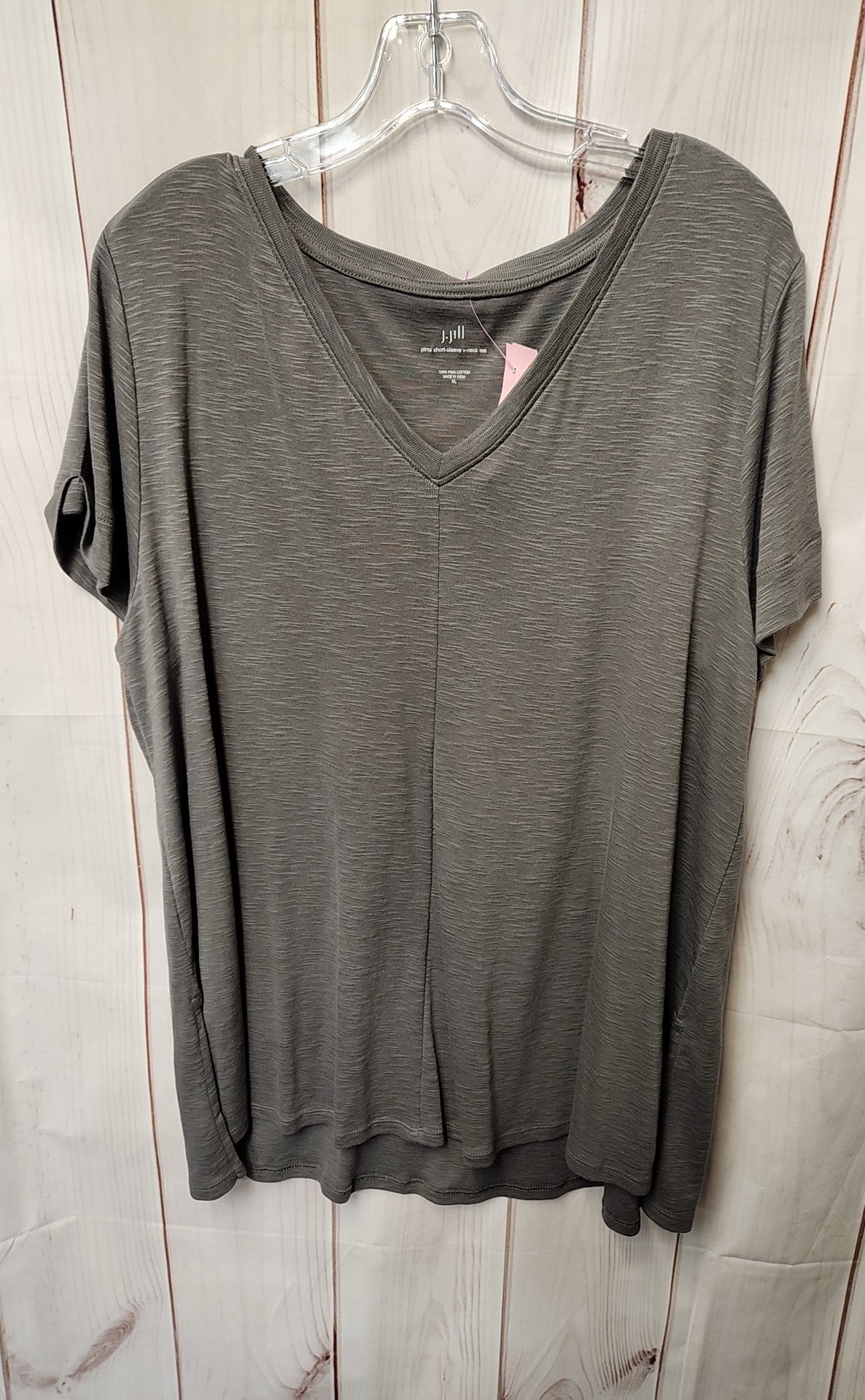 J Jill Women's Size XL Green Short Sleeve Top