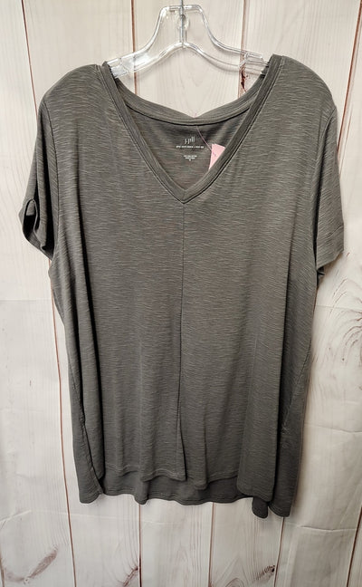 J Jill Women's Size XL Green Short Sleeve Top