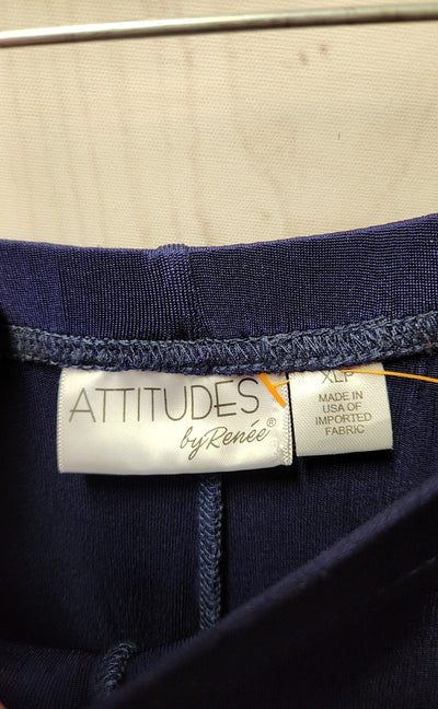 Attitudes by Renee Women's Size XL Petite Navy Pants