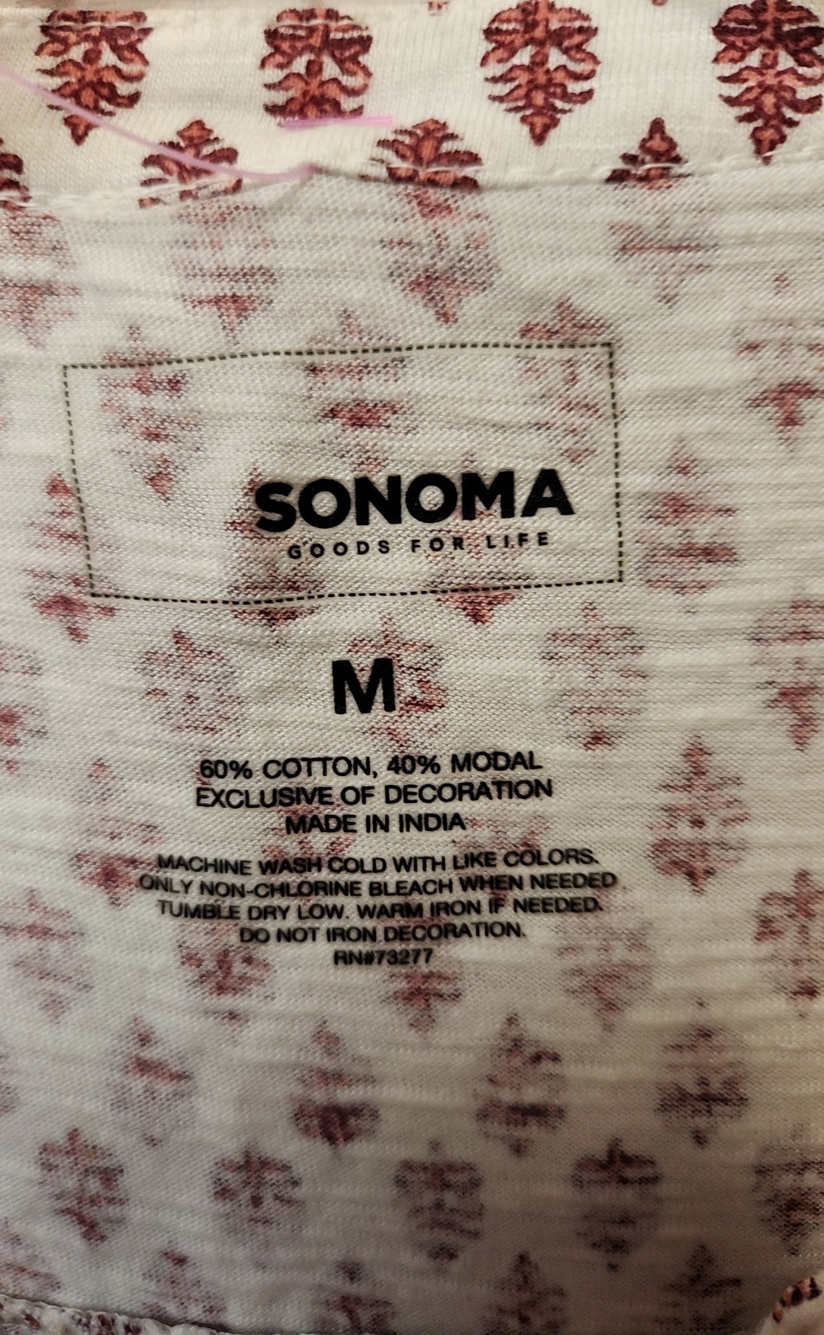 Sonoma Women's Size M Red Sleeveless Top