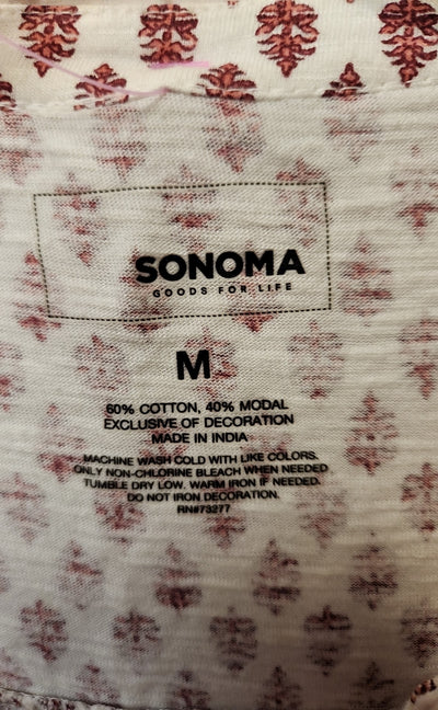 Sonoma Women's Size M Red Sleeveless Top