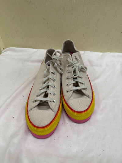 Converse Women's Size 8-1/2 Off-White Platform Pride Sneakers Shoes