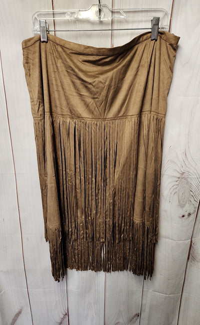 Chico's Women's Size XL Tan Faux Suede Skirt