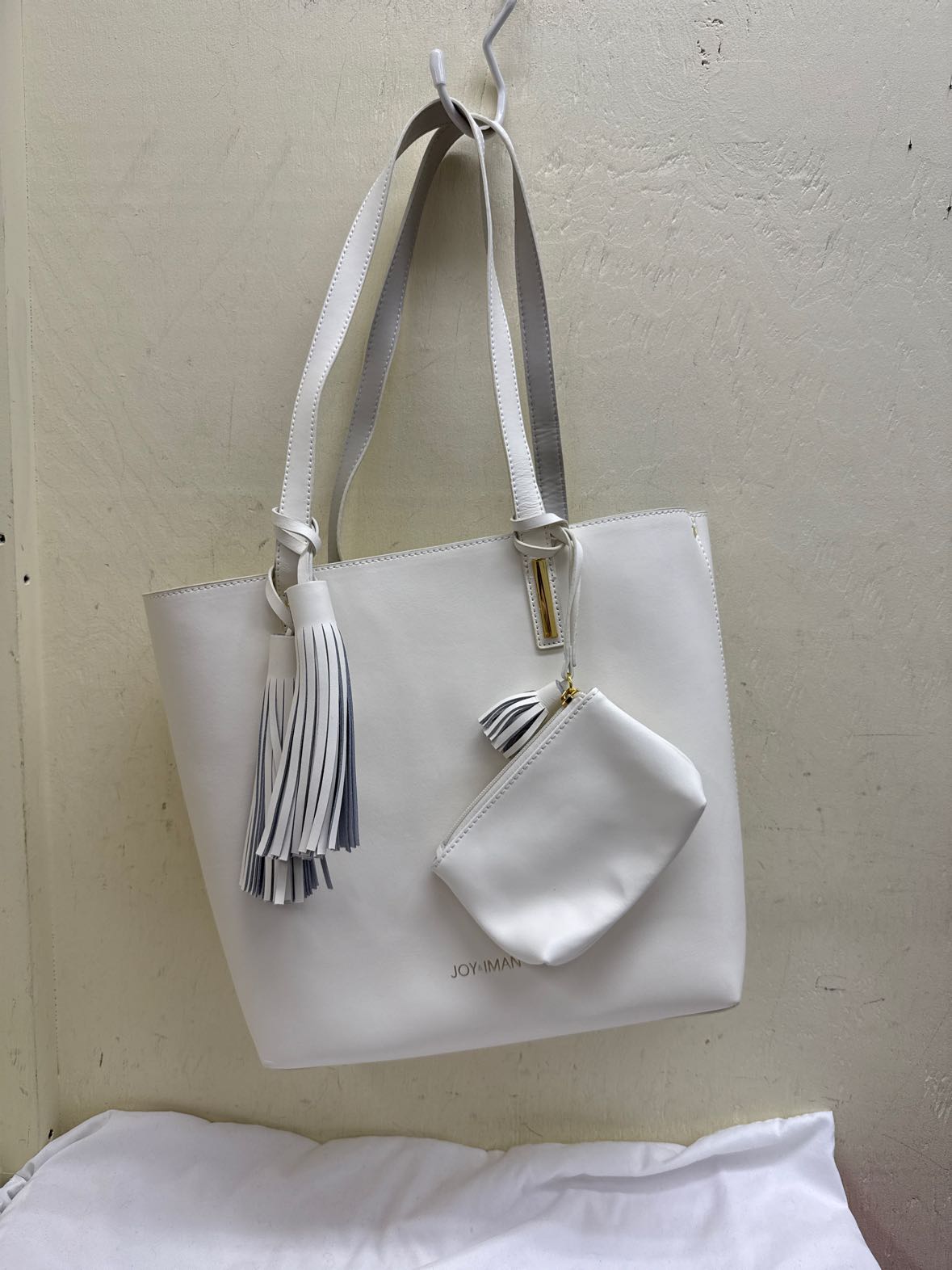 Joy & Iman White Purse Bag