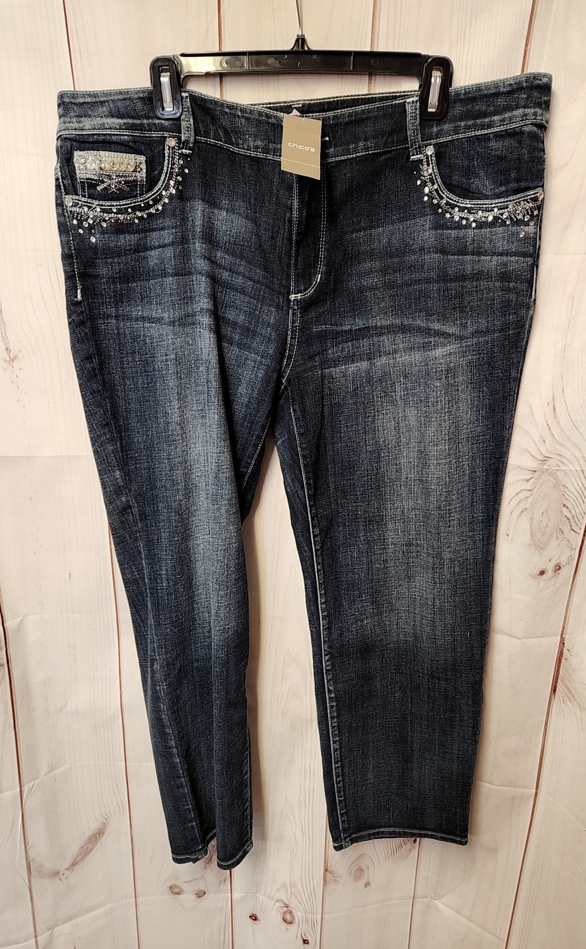 NWT Chico's Platinum Denim Women's Size 3 = US 16 Blue Jeans