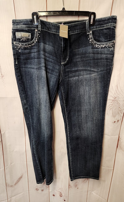 NWT Chico's Platinum Denim Women's Size 3 = US 16 Blue Jeans