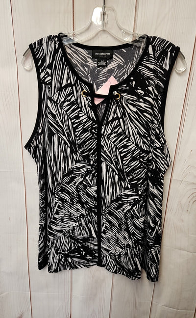 Liz Claiborne Women's Size XL Black Sleeveless Top