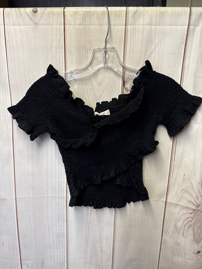 Hot & Delicious Women's Size S Black Short Sleeve Top