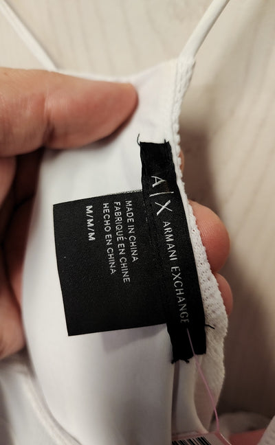 Armani Exchange Women's Size M White Sleeveless Top