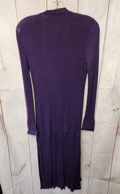 White House Black Market Women's Size L Petite Purple Cardigan