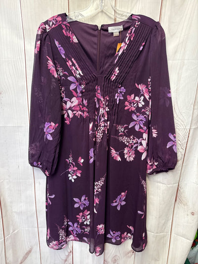 Calvin Klein Women's Size 10 Purple Floral Dress