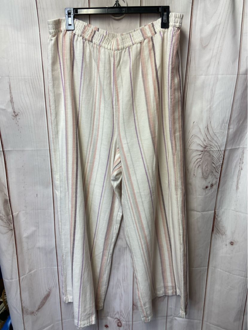 American Eagle Women's Size XXL White & Pink Pants