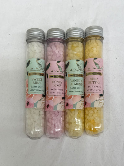 4PCS Bath Salts 1.51oz - Sweet Mint/Shea Butter/Vanilla Almond/Honey Apple Cos