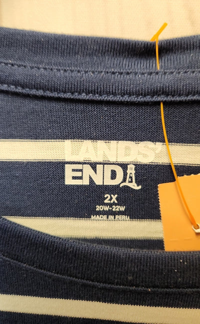 Lands End Women's Size 2X Navy Long Sleeve Top