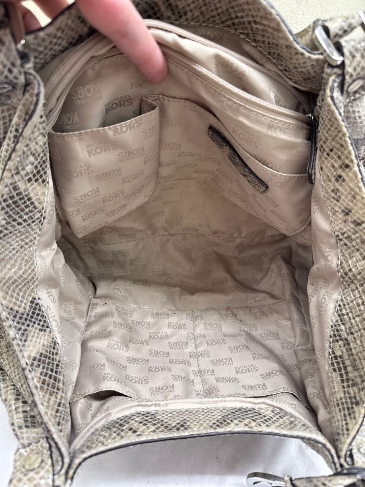 Michael Kors Gray Snakeskin Purse Bag