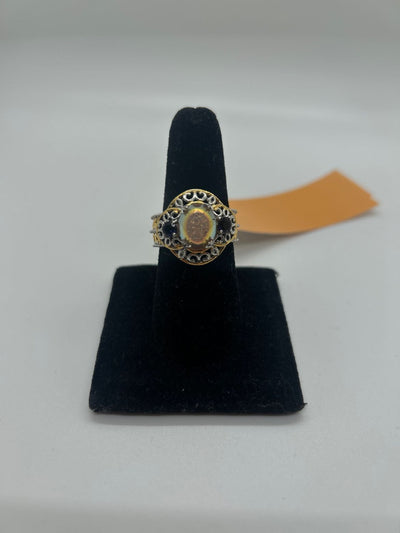 Ring Size 10 Gold & Silver Stainless Ring