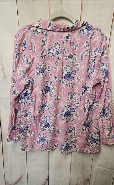 Talbots Women's Size 1X Pink & Blue Floral Long Sleeve Top