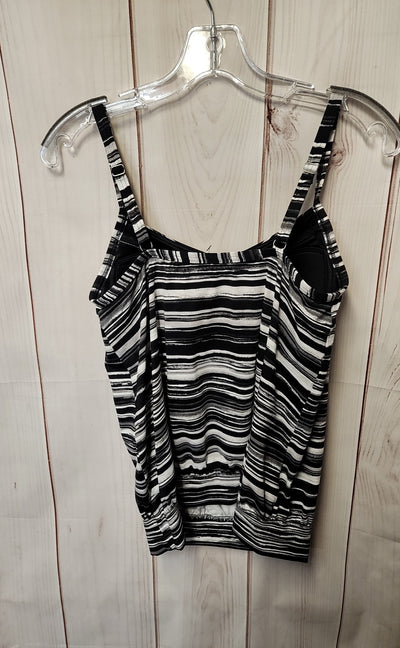 Lands End Women's Size 4 Black & White Swim Top