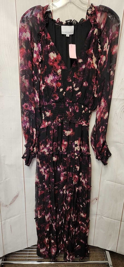 Gilner Farrar Women's Size M Black & Purple Floral Dress